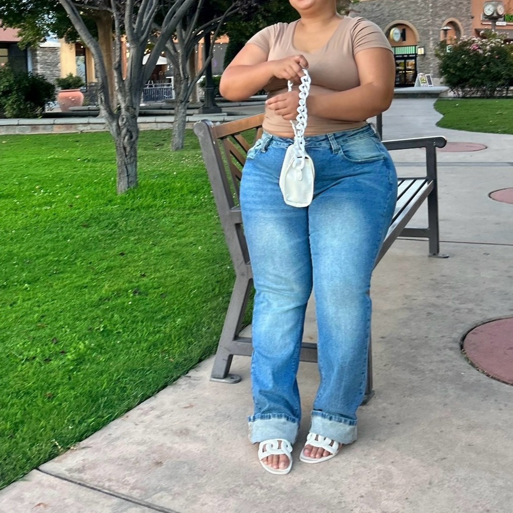 Fashion Nova Light Blue Straight Leg Jeans